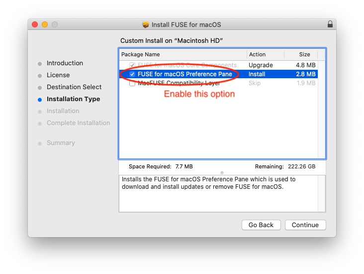 FUSE Preference Pane