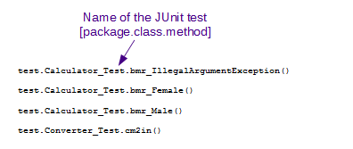 An example of failed unit tests